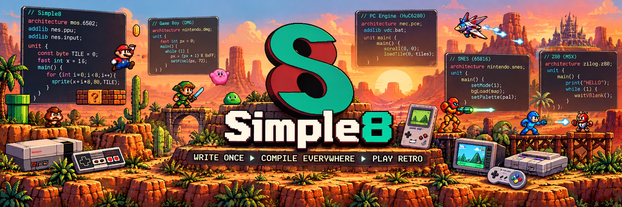 Simple8 — Write once, compile everywhere, play retro