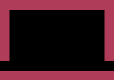 Écran du Commodore 64 : la bordure rouge sur presque toute la hauteur de l'image