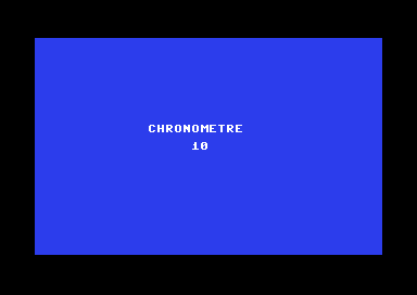 Écran du Commodore 64 : CHRONOMETRE 10