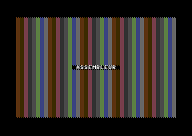 Le damier du C64 en colonnes de couleurs plus pâles : orange, marron, rose, gris, vert clair, bleu clair
