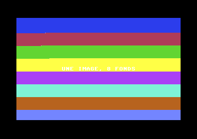 Huit bandes de couleur sur l'écran du C64